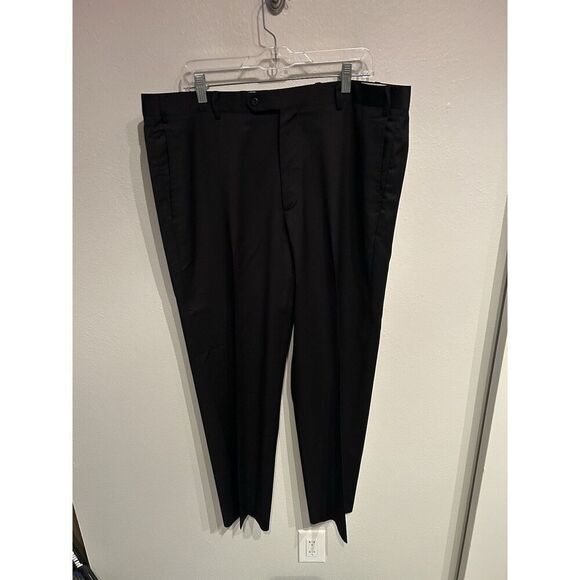 Zanella Todd Pants Mens Size 40 40x30 Black Wool Dress Pants - Picture 1 of 8